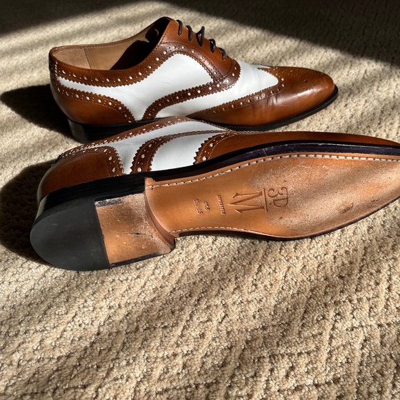 Brown & White spectators, size 9 1/2